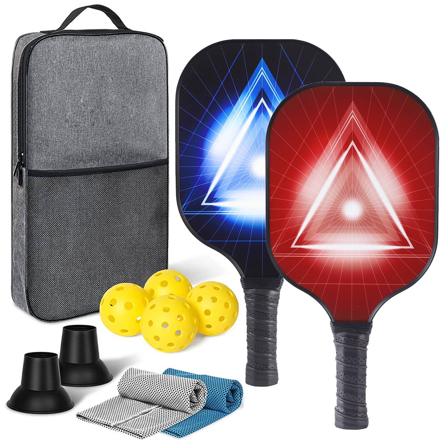 [Ultra-Light match-level carbon fiber-1] Double shot+backpack+two sweat towels+4 balls+two pickups